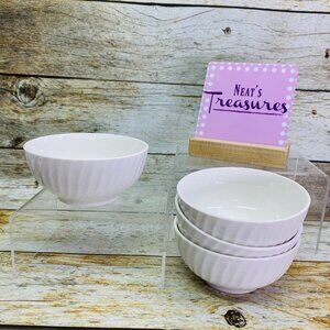 Gourmet Expressions REGENT WHITE Stoneware Oven Safe Fruit Sauce Bowls Set of 4